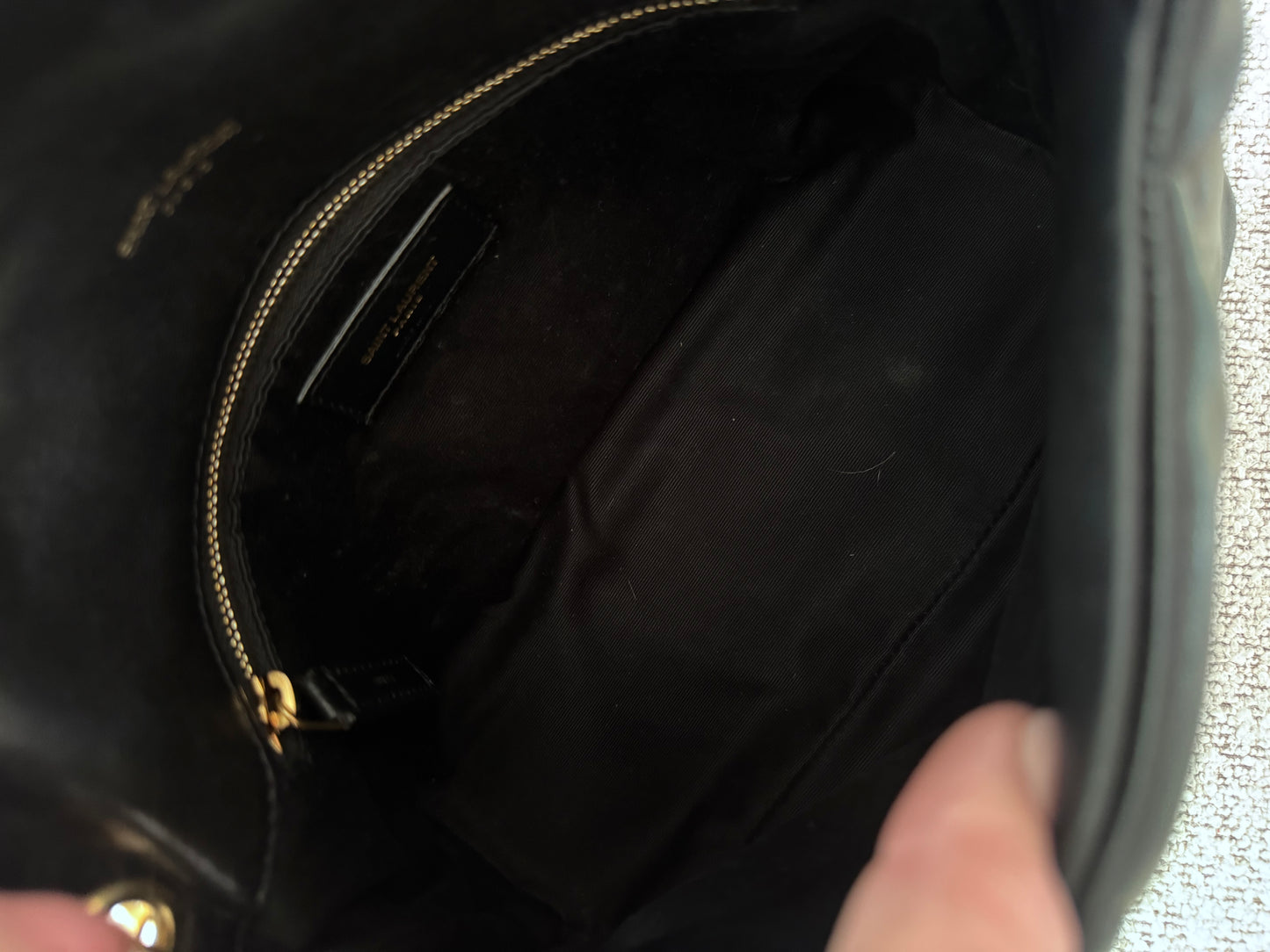 Saint Laurent Black Loulou Puffer Small