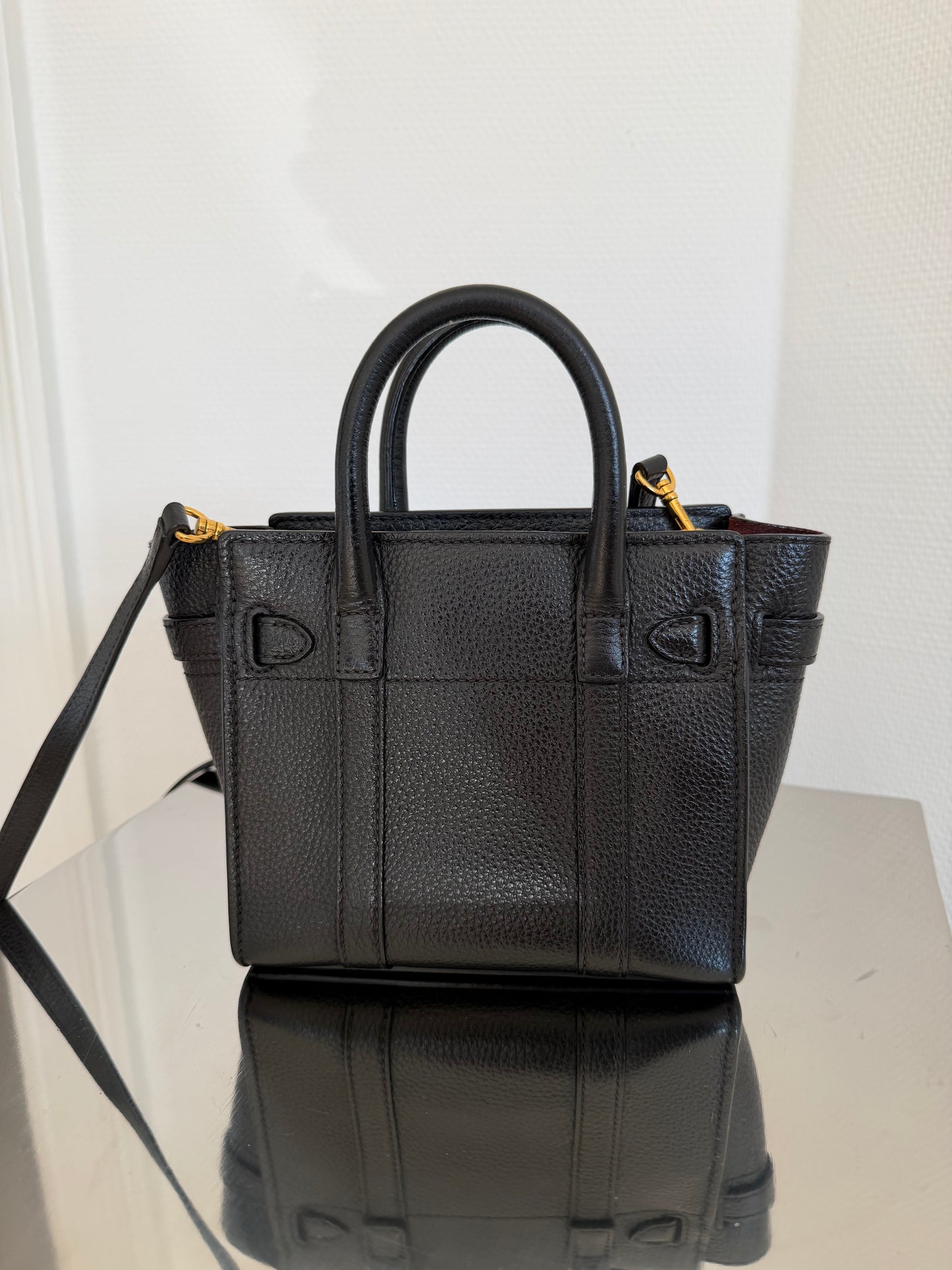 Mulberry Black Mini Zipped Bayswater