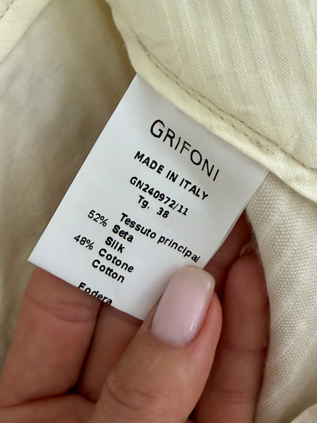 Grifoni jakkesæt i cremefarvet corduroy
