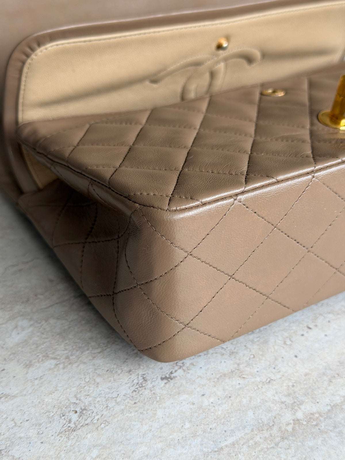 Chanel Medium Classic Double Flap – Taupe / 24K Gold-Plated Hardware