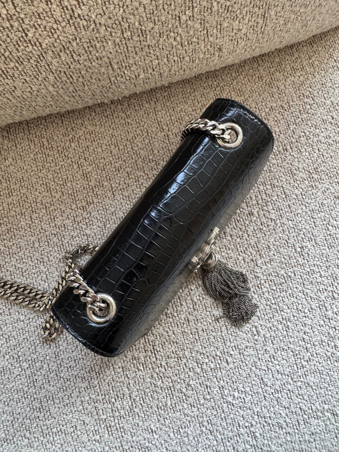 Saint Laurent Croc Kate Small Tassel Bag