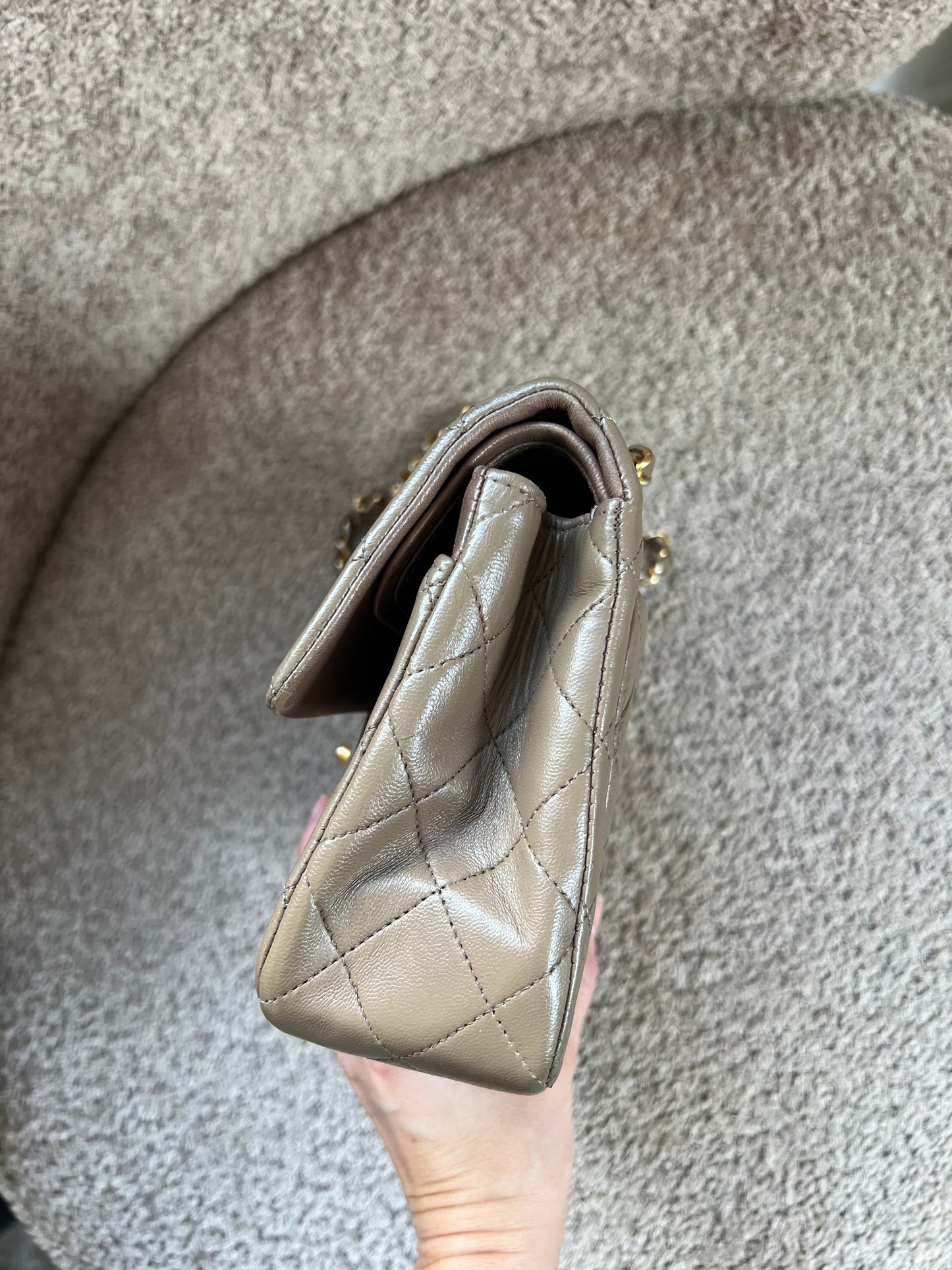 Chanel double flap beige