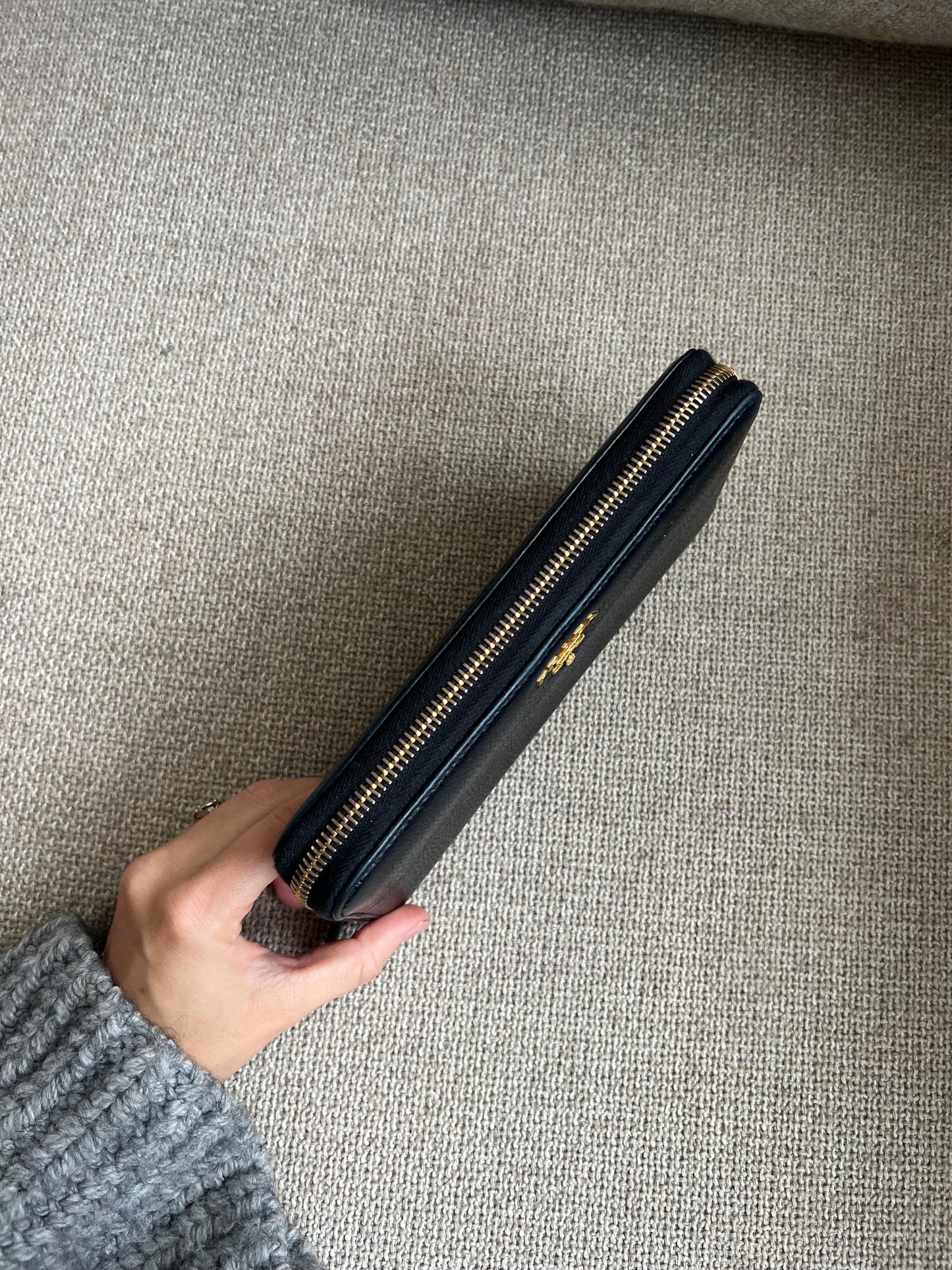 Prada Black leather Long Wallet