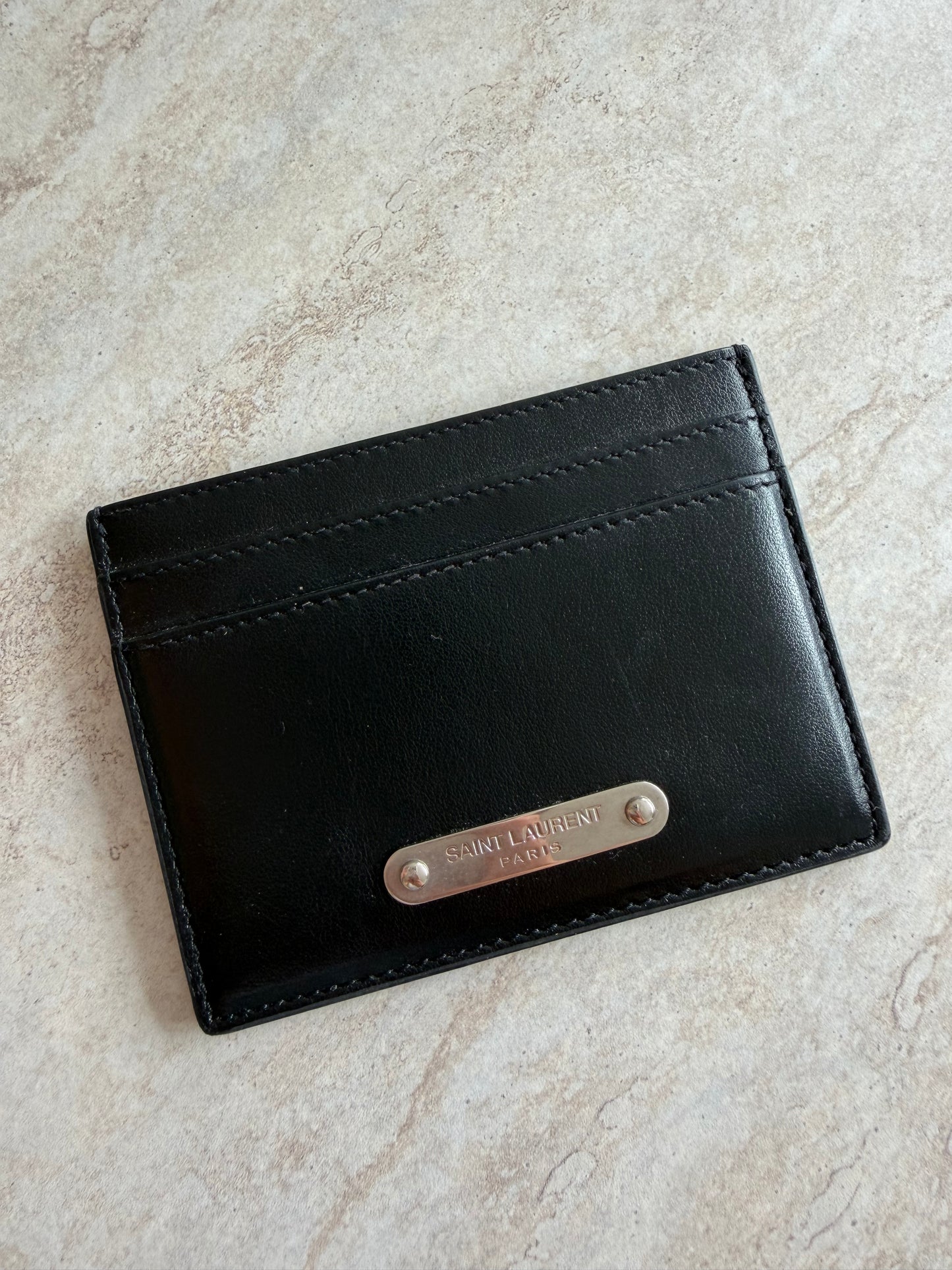 Saint Laurent Kortholder – Sort læder