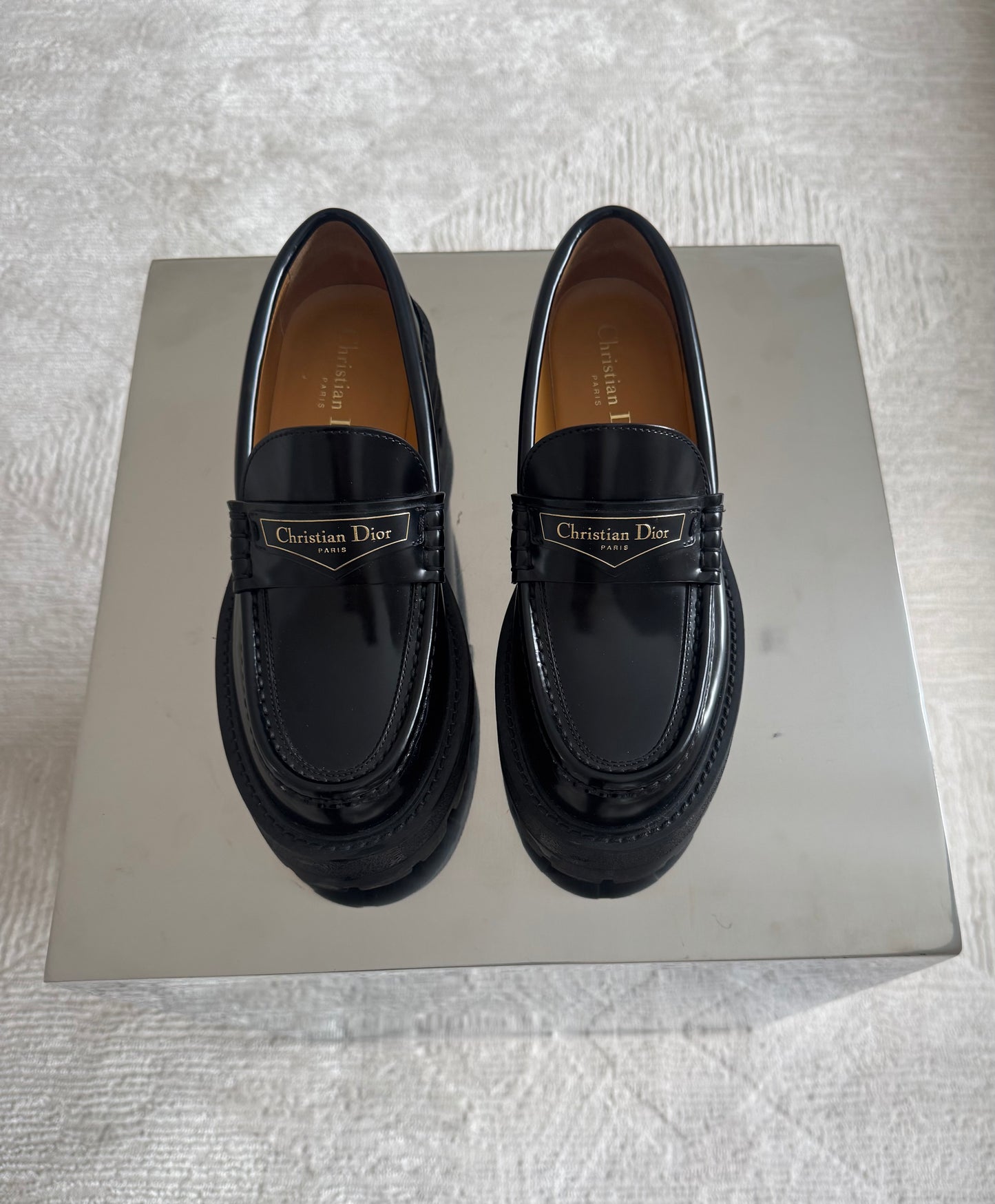 Christian Dior Black Leather Loafers