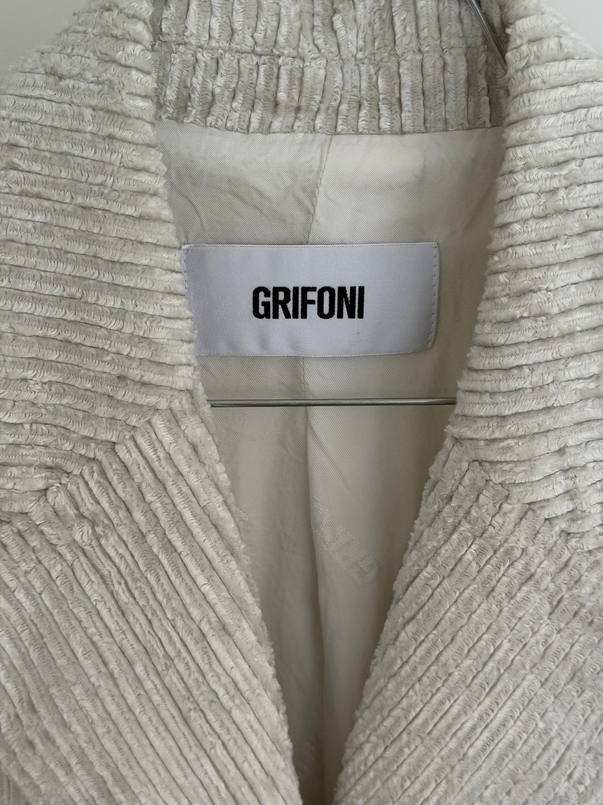 Grifoni jakkesæt i cremefarvet corduroy