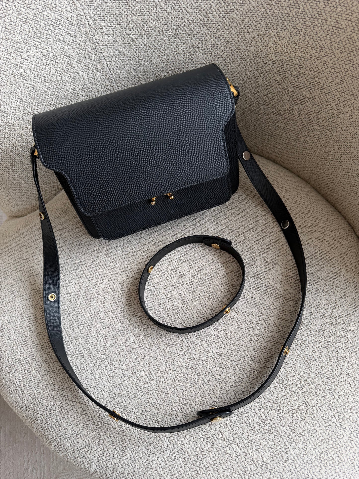 Marni Trunk Bag Saffiano leather 23 – Black