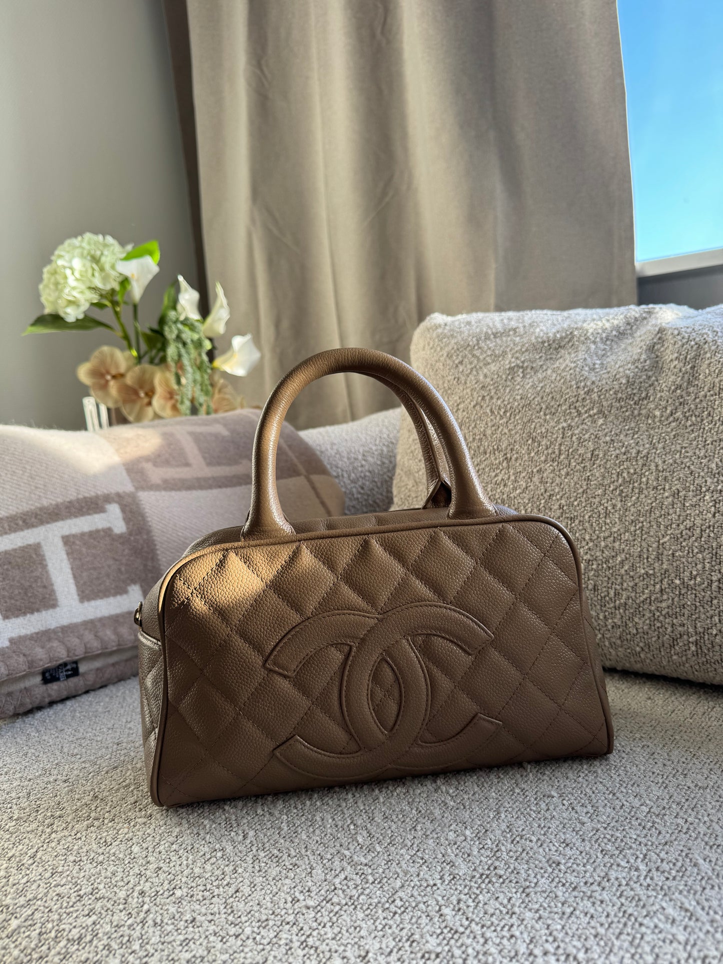 Chanel CC Bowling bag - caviar leather Taupe