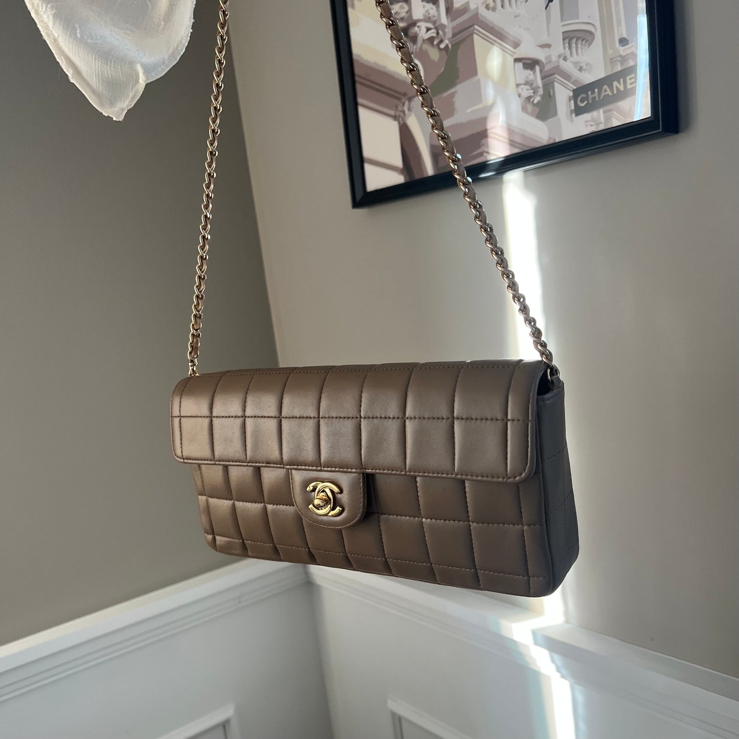 Chanel Chocolate Bar Flap Bag Beige