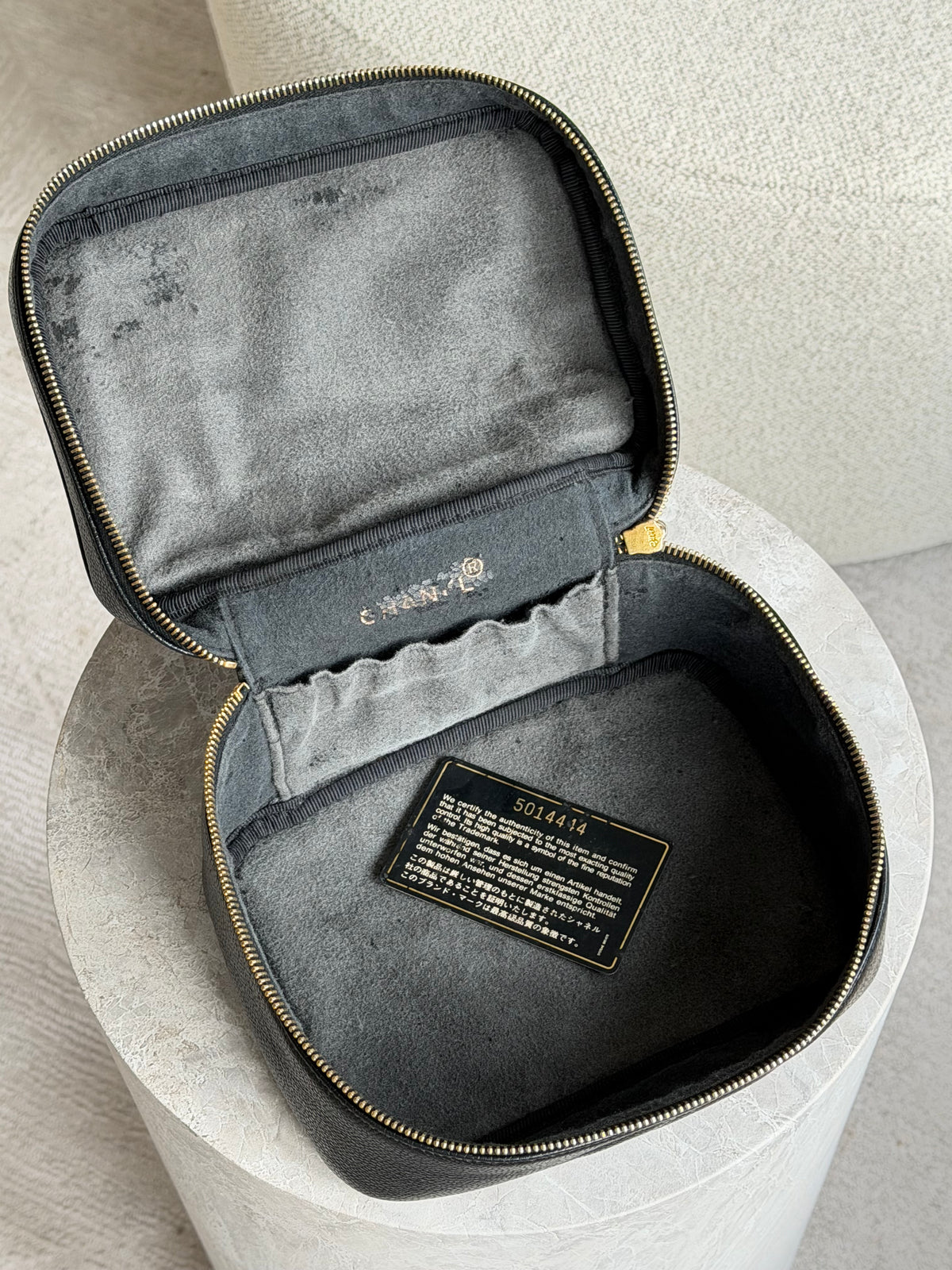 Chanel Caviar Vanity Case Cosmetic Black