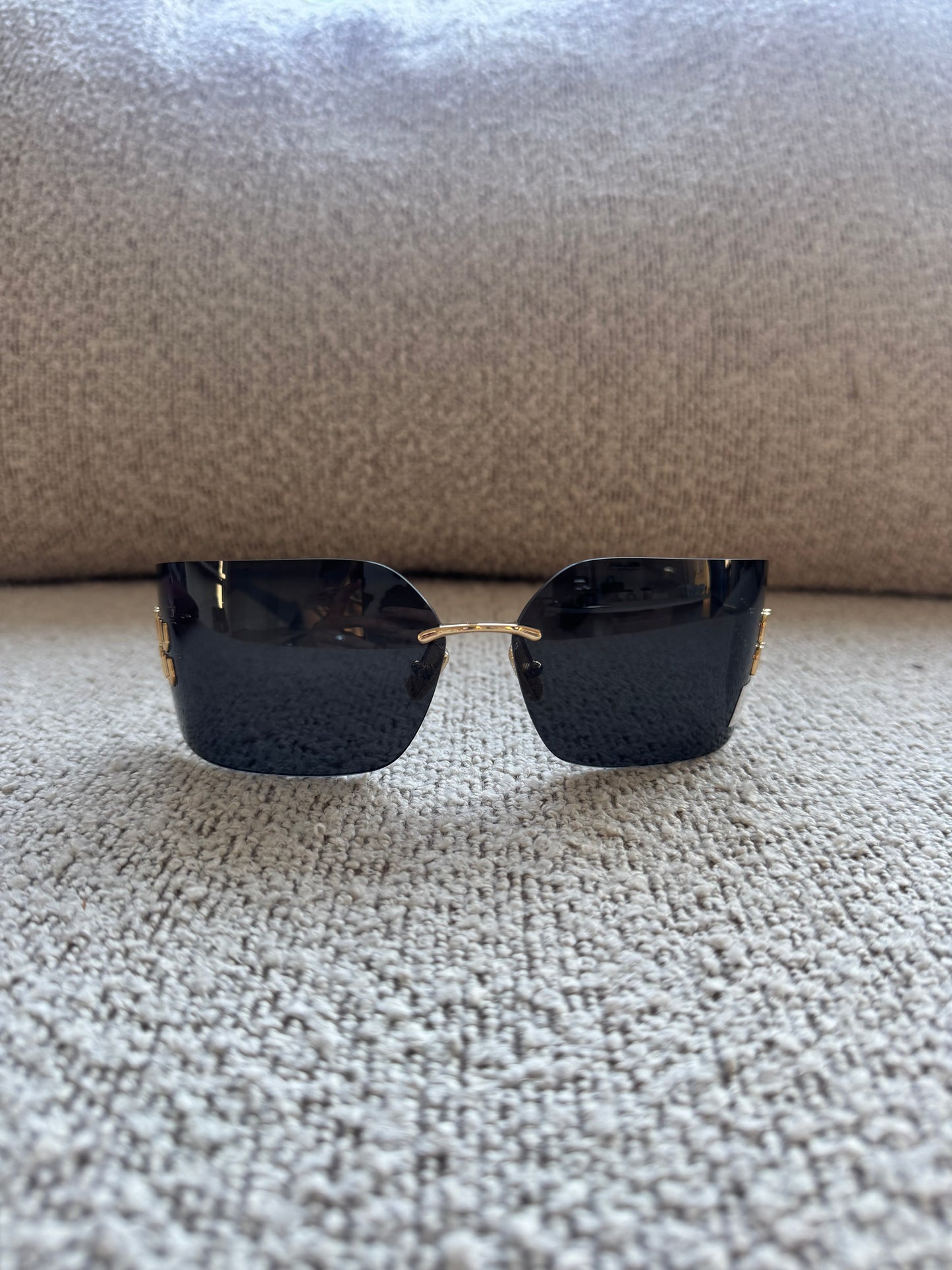 Miu Miu Shield Sunglasses – Gold Detail