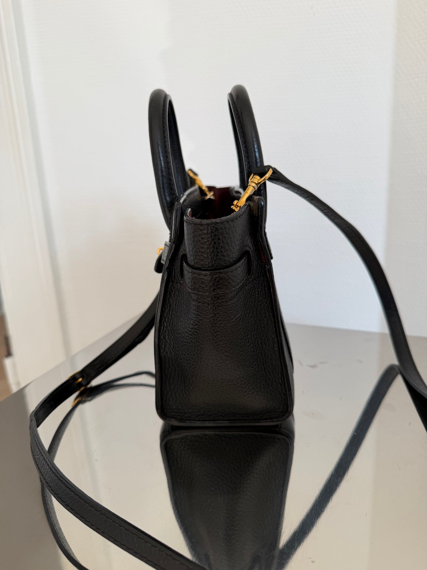Mulberry Black Mini Zipped Bayswater
