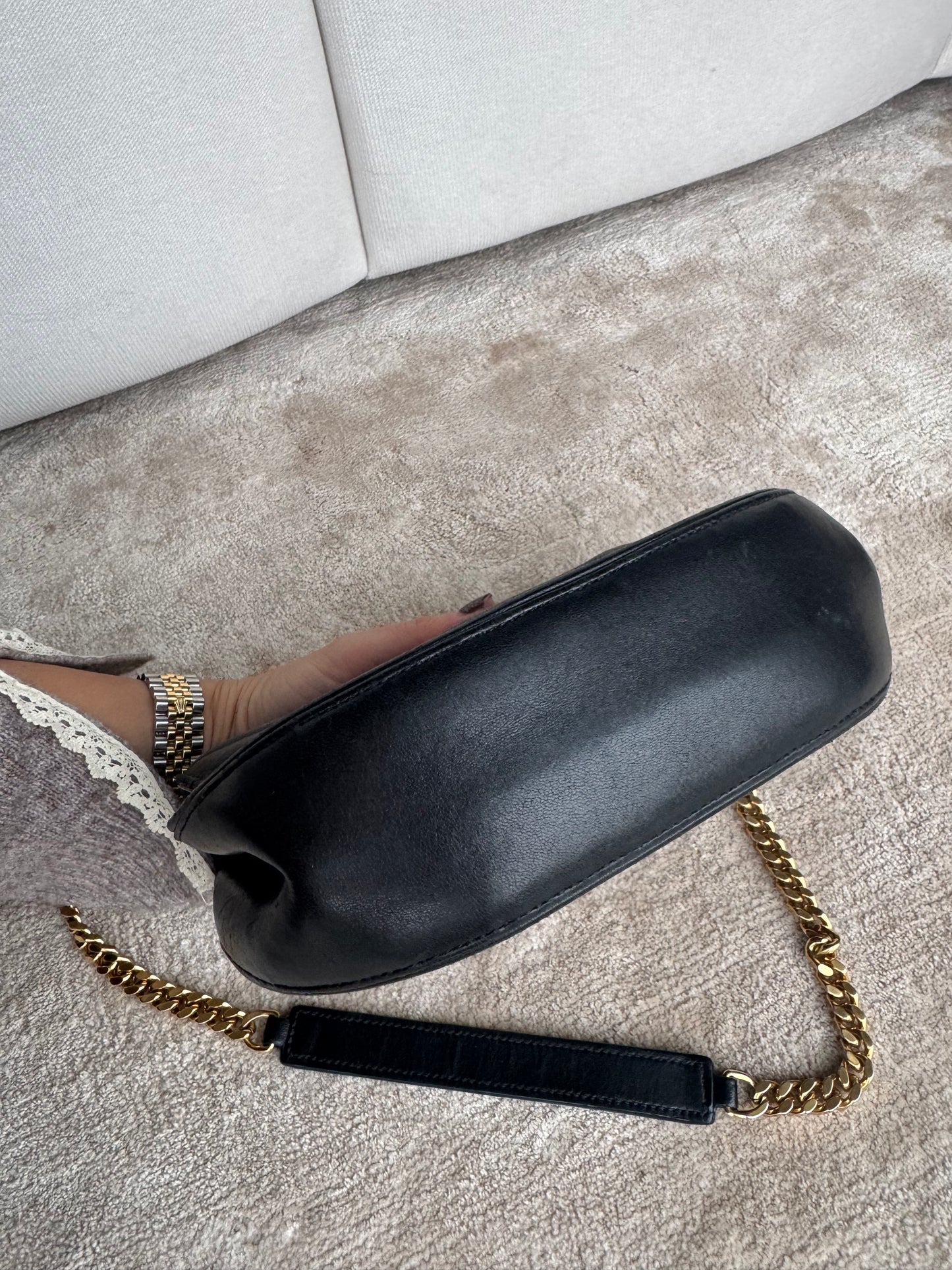 Saint Laurent Vicky Mini – Sort / Guld hardware