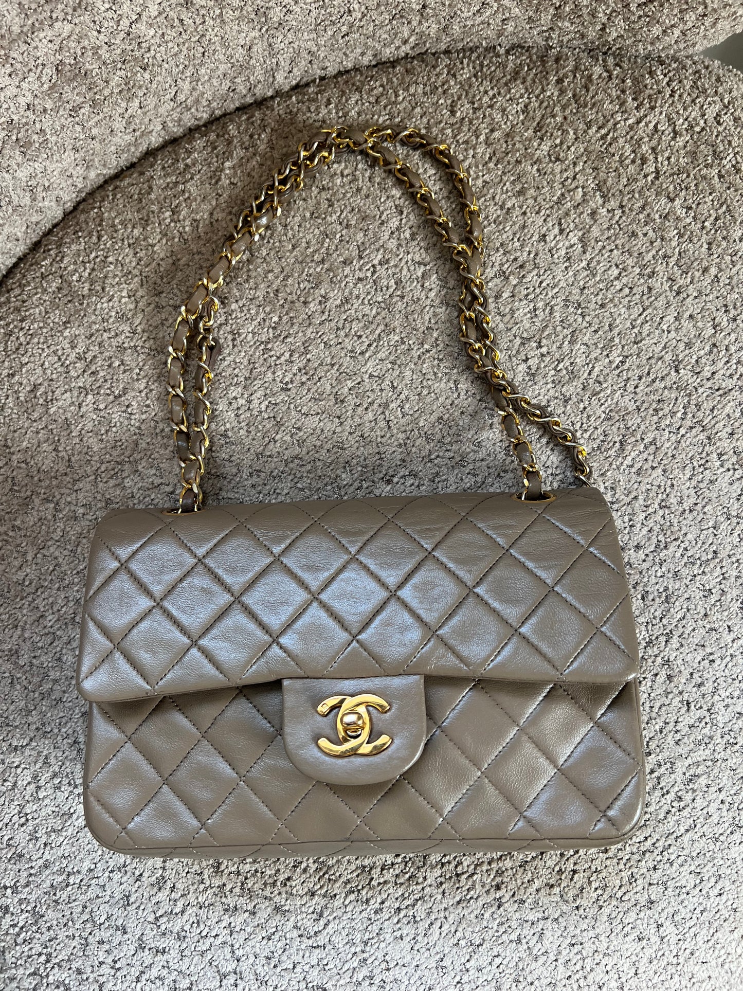 Chanel double flap beige