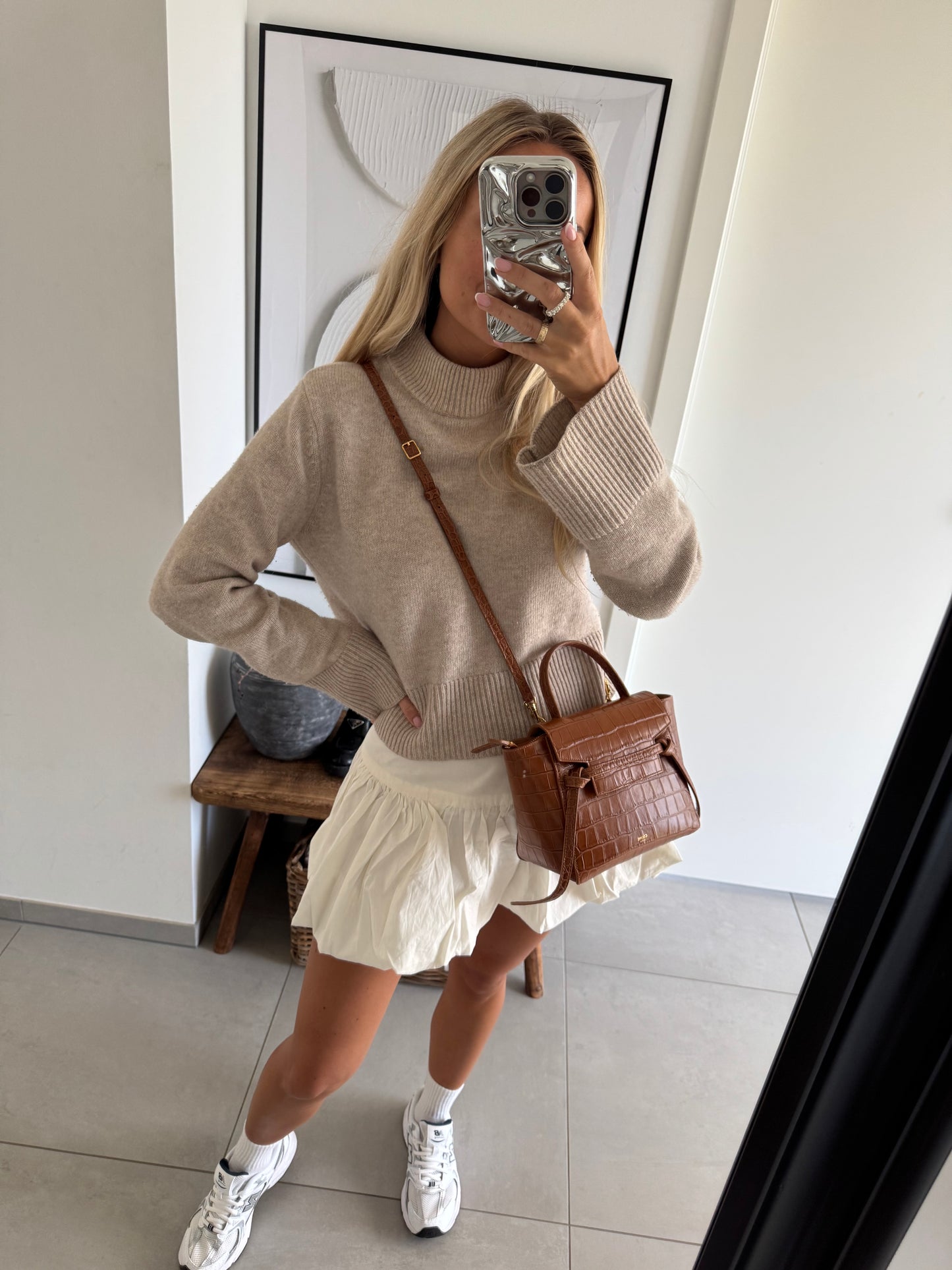 Celine Brown Croc Belt Bag