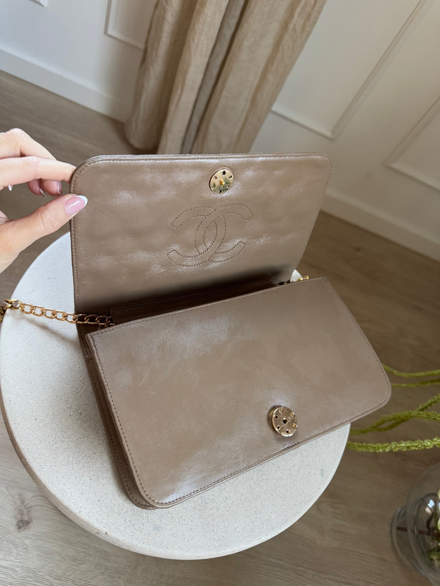 Chanel Taupe Flap Bag