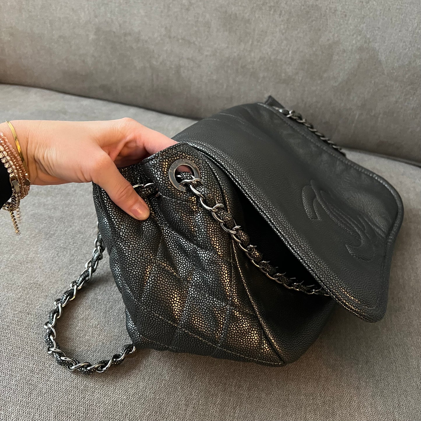 Chanel Caviar Acordian Maxi Flap Bag
