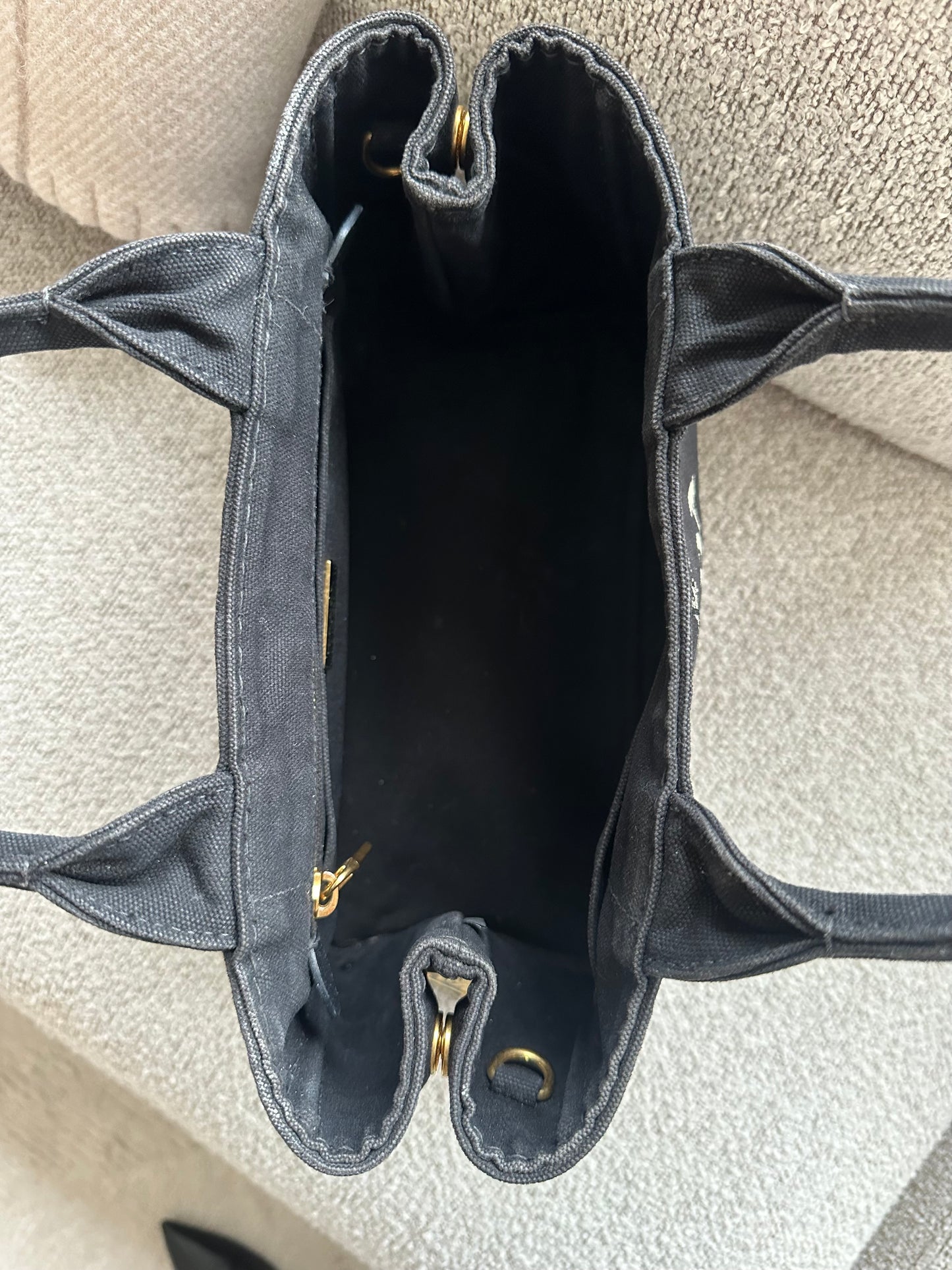 Prada Milano Canvas Mini Tote Bag - Black