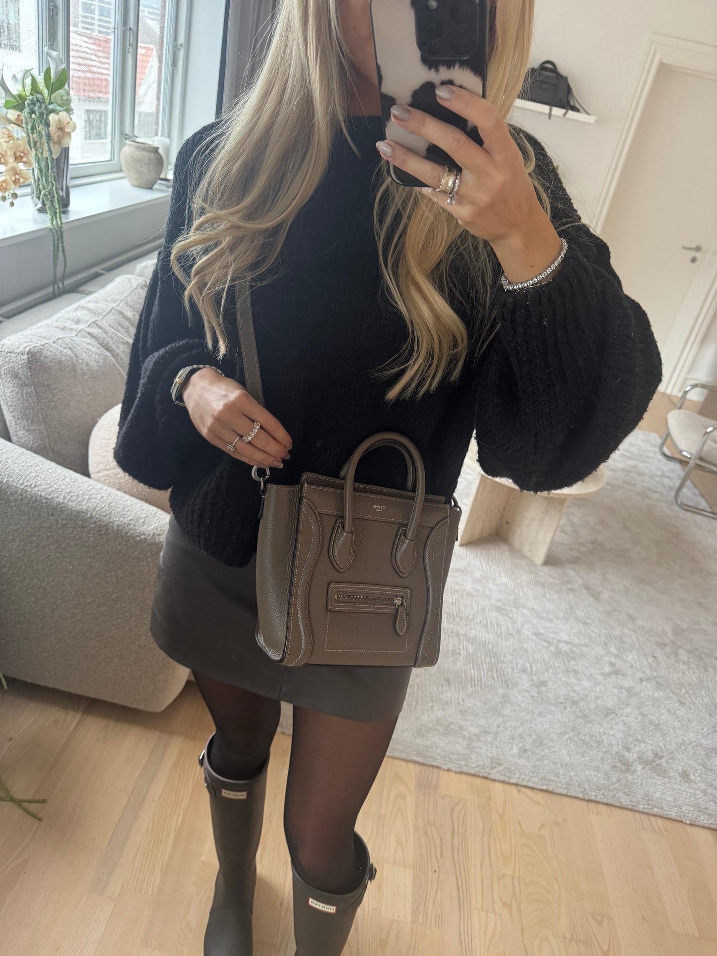 Celine Nano Luggage Taupe crossbody