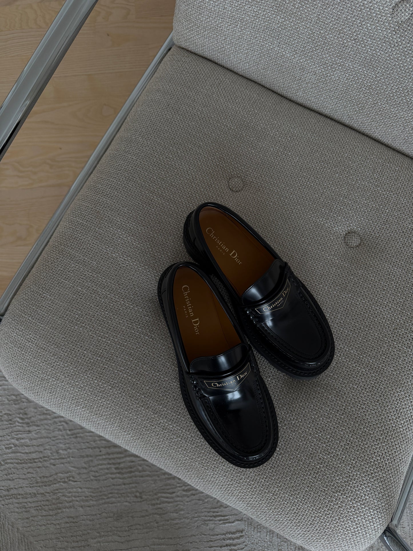 Christian Dior Black Leather Loafers