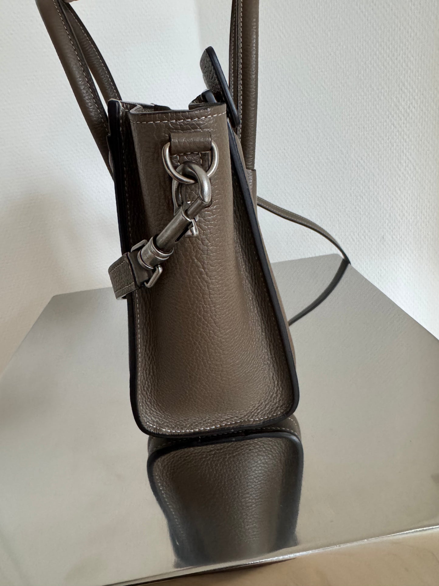 Celine Nano Luggage Taupe crossbody