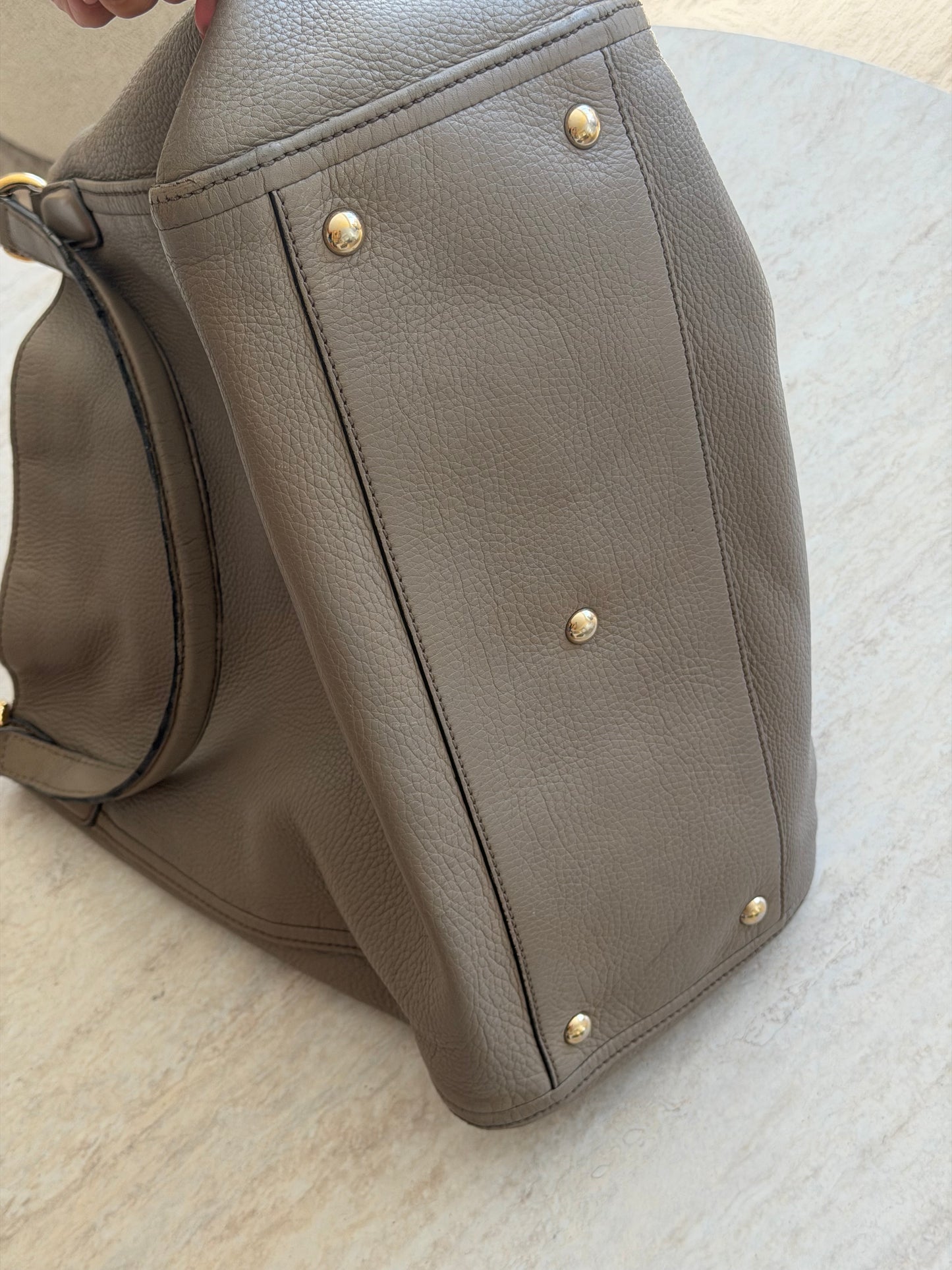 Gucci Soho Leather Taupe Tote