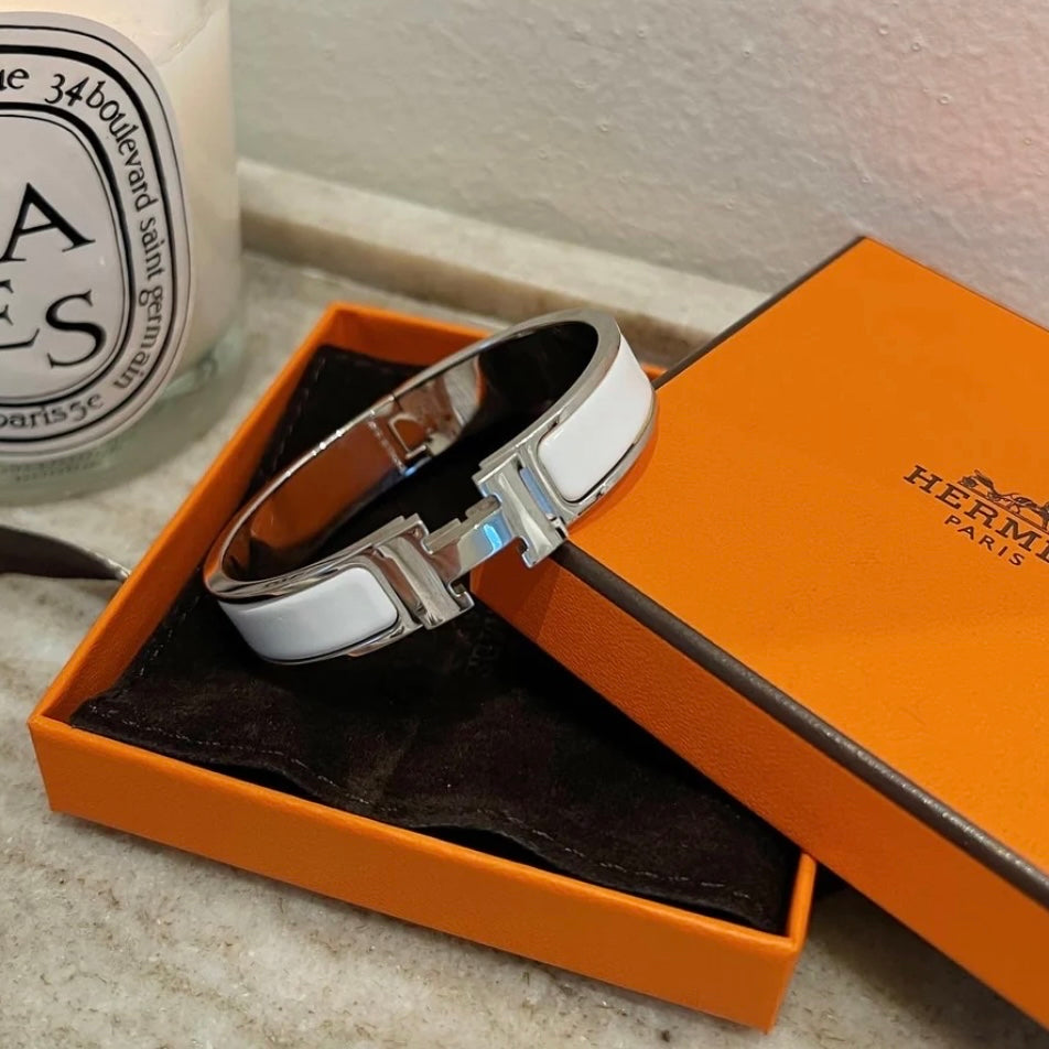 Hermes H Clic Bracelet White PM