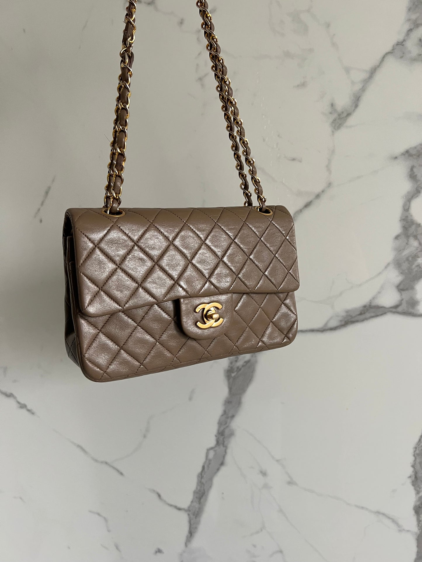 Chanel double flap beige