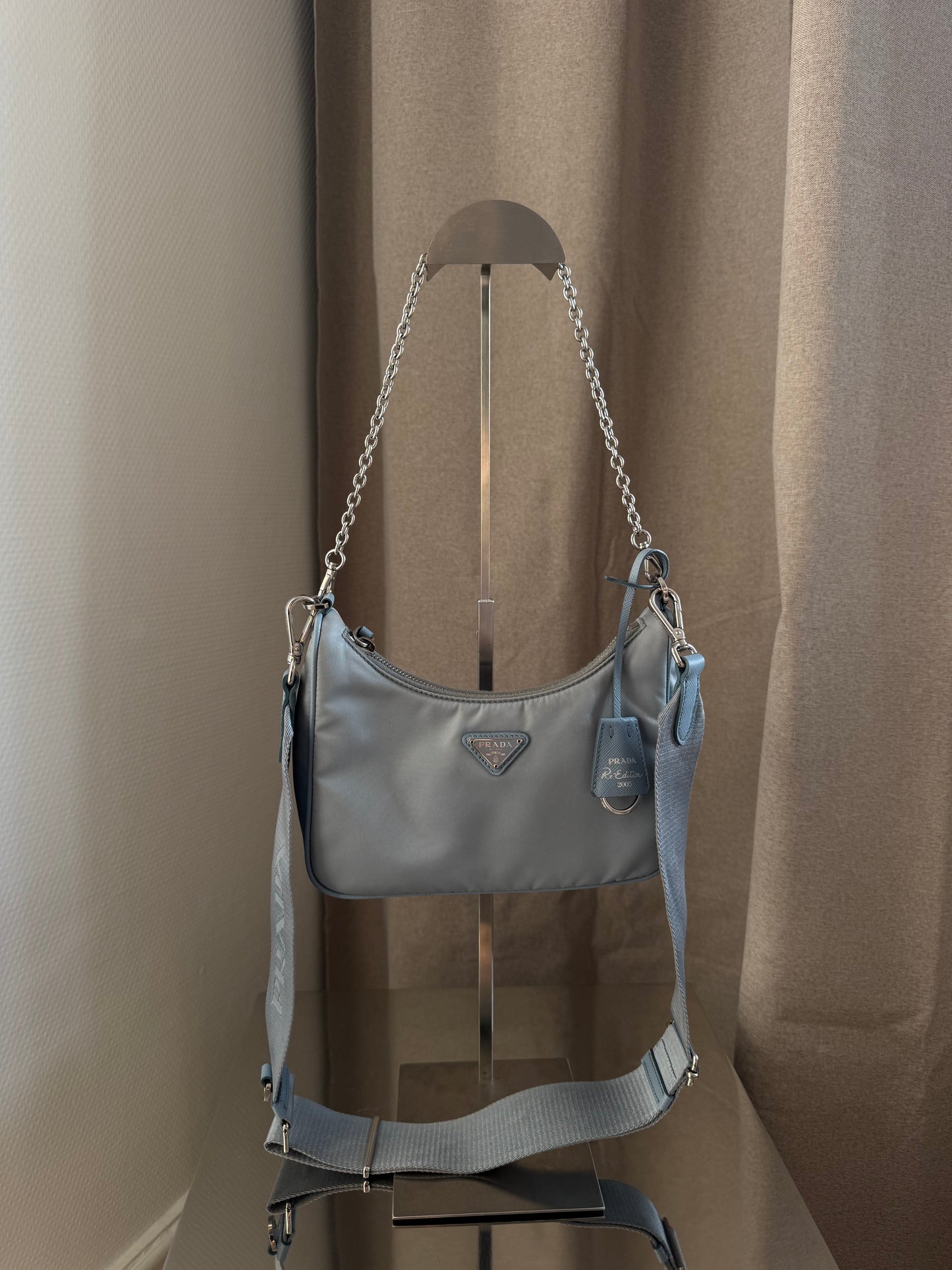 Prada Blue Nylon Re-Edition crossbody shoulder Bag