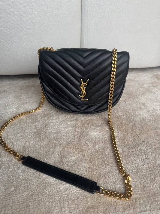 Saint Laurent Vicky Mini – Sort / Guld hardware