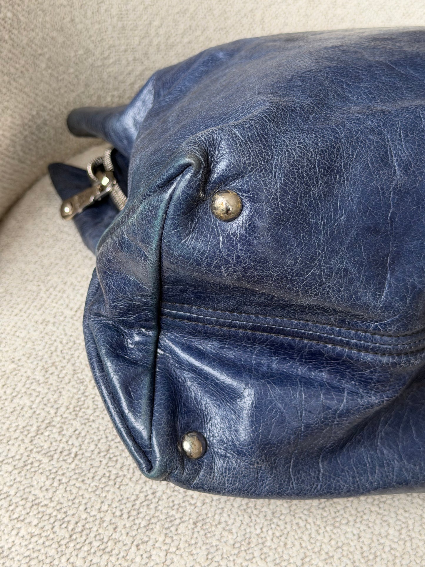 Miu Miu Vitello Leather Tote – Navy