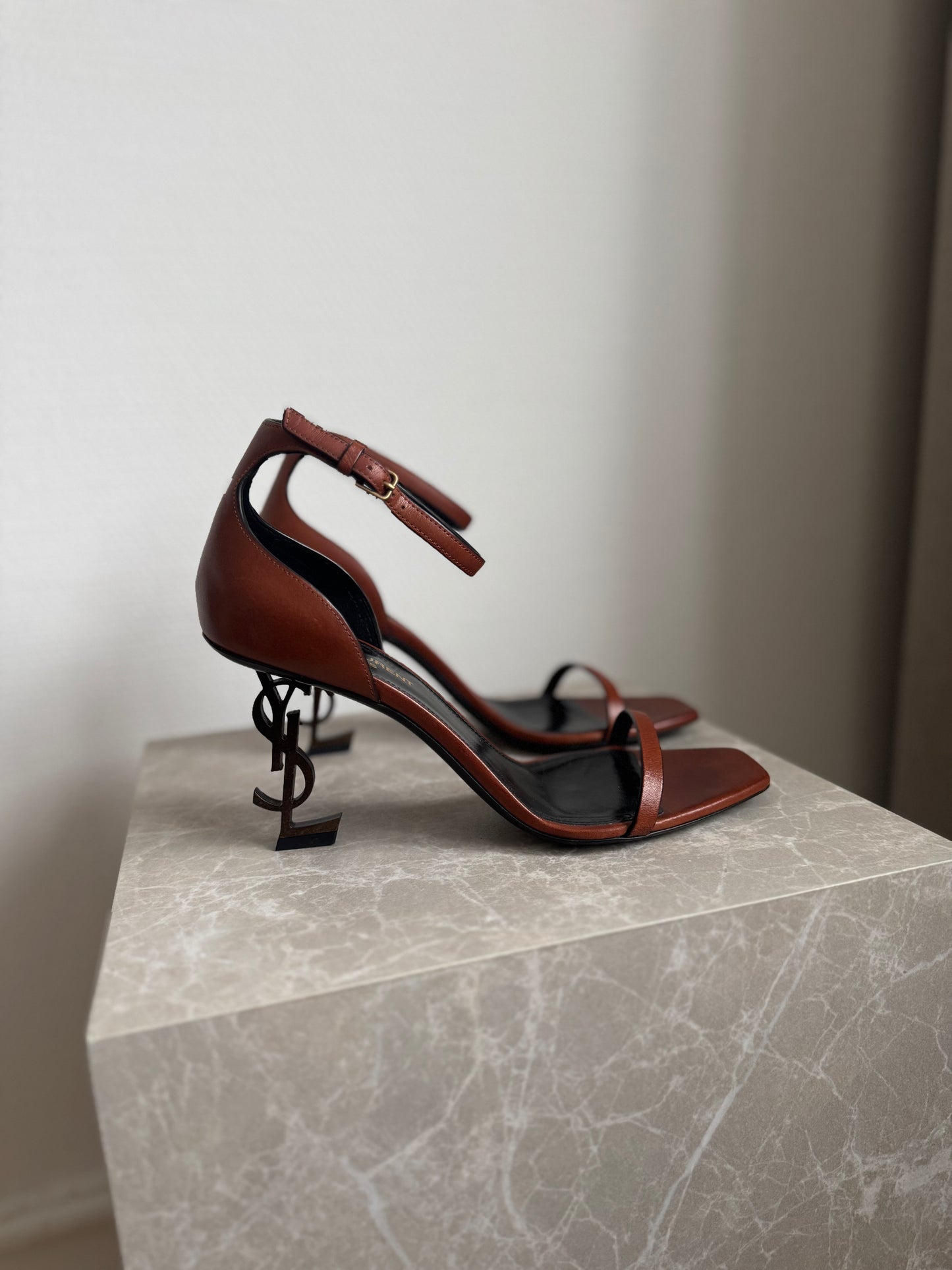 Saint Laurent Opyum heels cognac/brown leather – 39