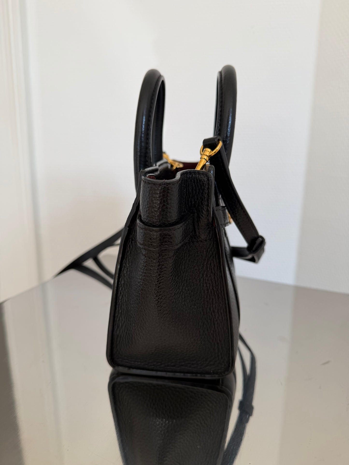Mulberry Black Mini Zipped Bayswater