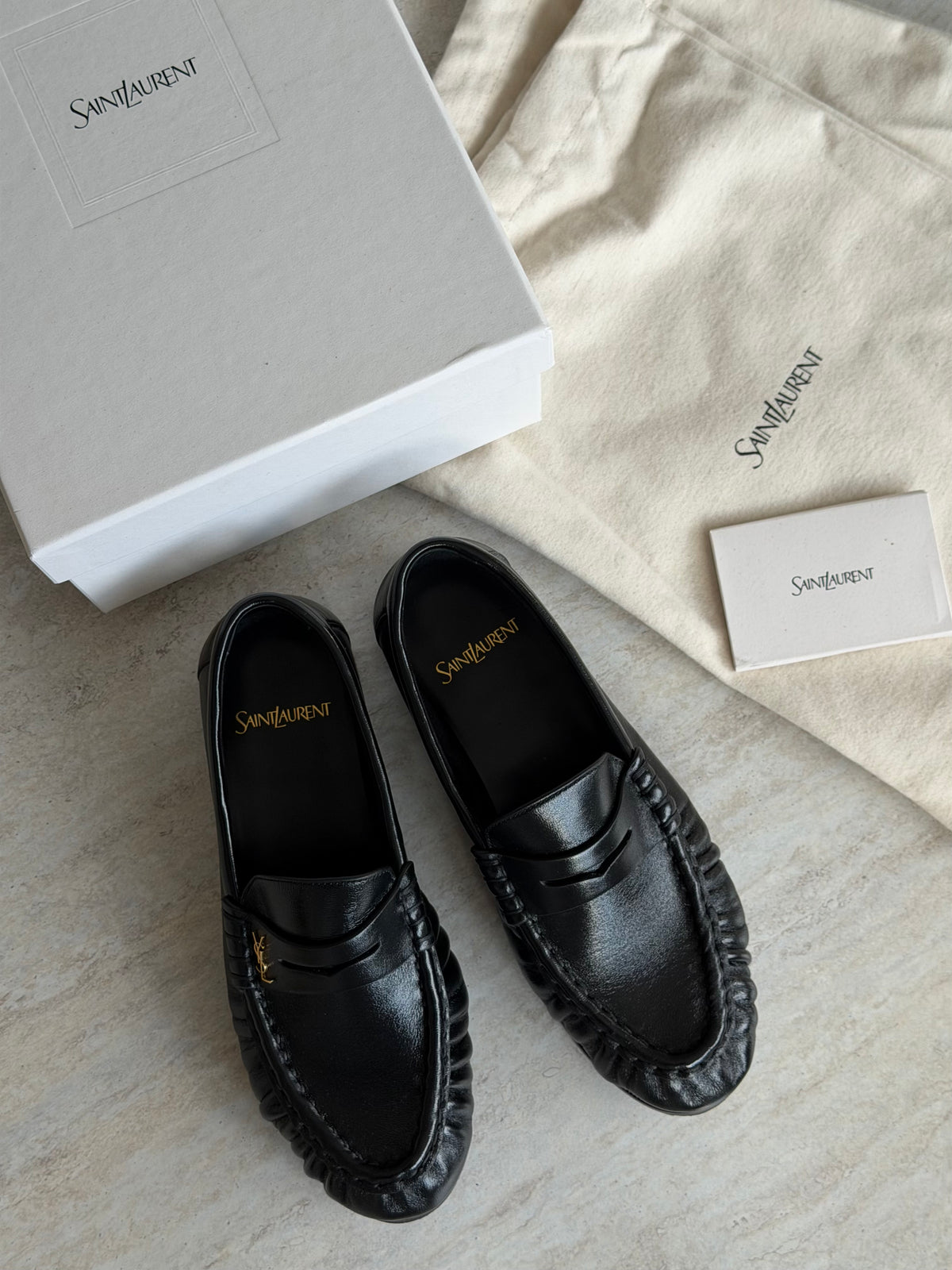 Saint Laurent Le Loafer Cassandre – Black / Gold