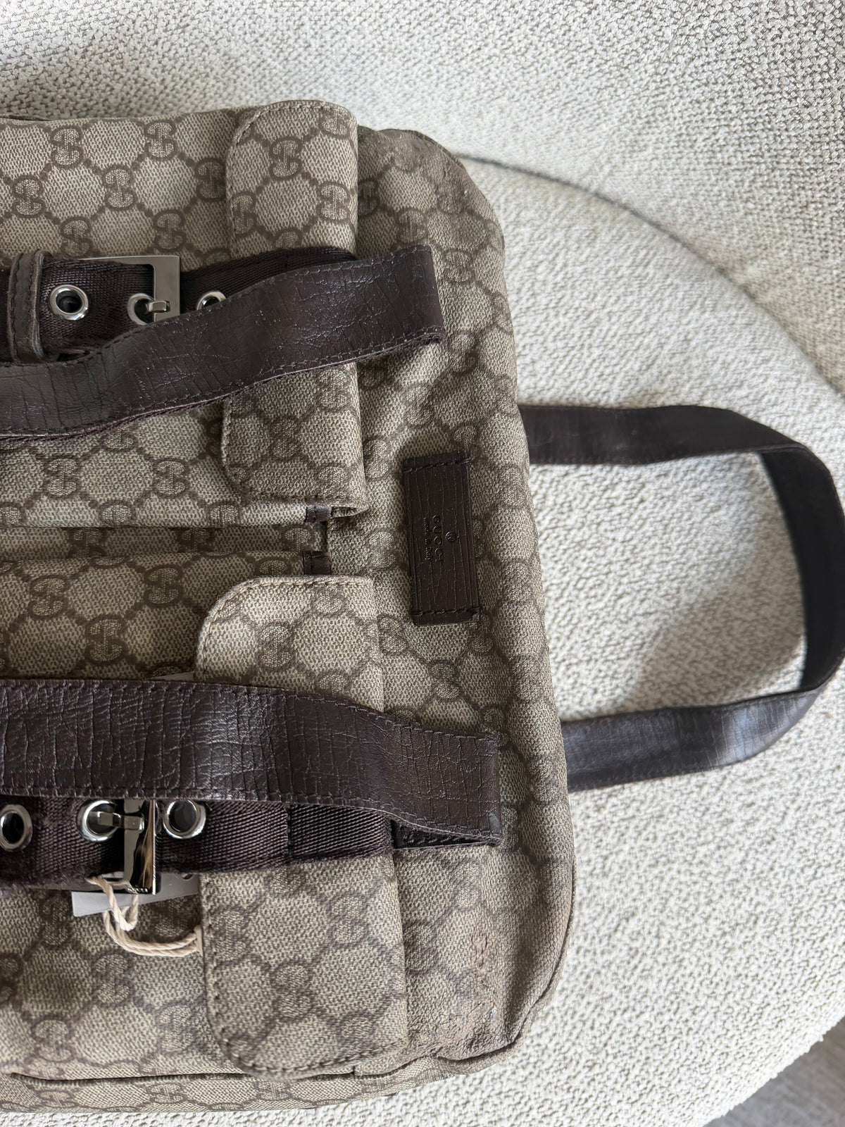 Gucci GG Supreme Boston Double Pocket Handbag