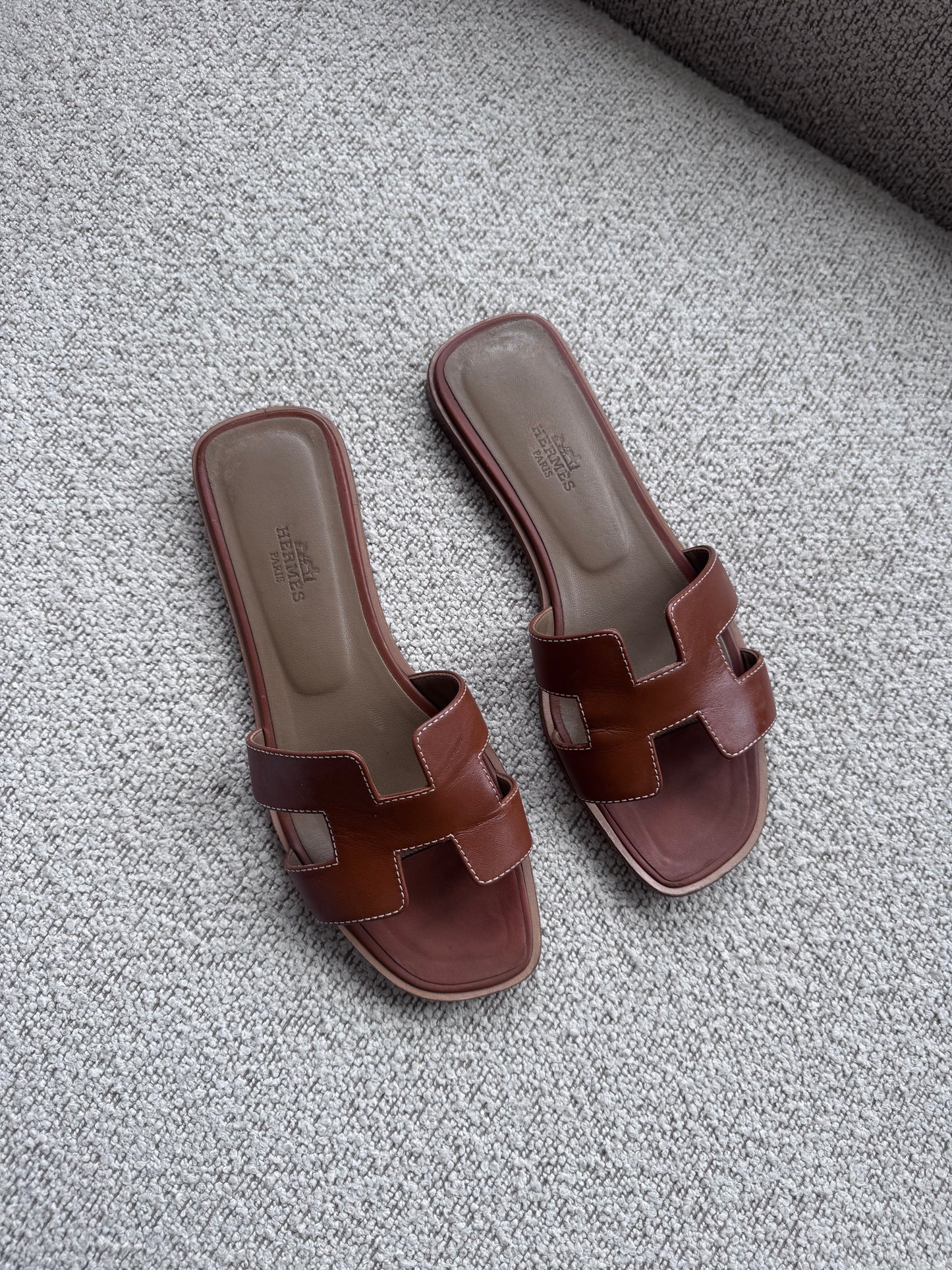 Hermès Oran Sandaler 37 – Brun Læder