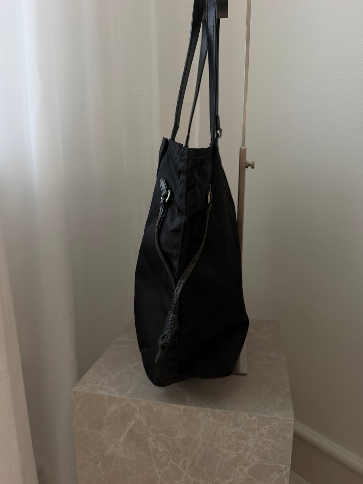 Prada Black Nylon Bow Tote Bag