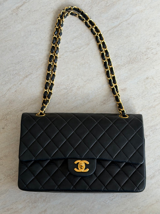 Chanel Medium Classic Double Flap – Black / 24K Gold-Plated Hardware