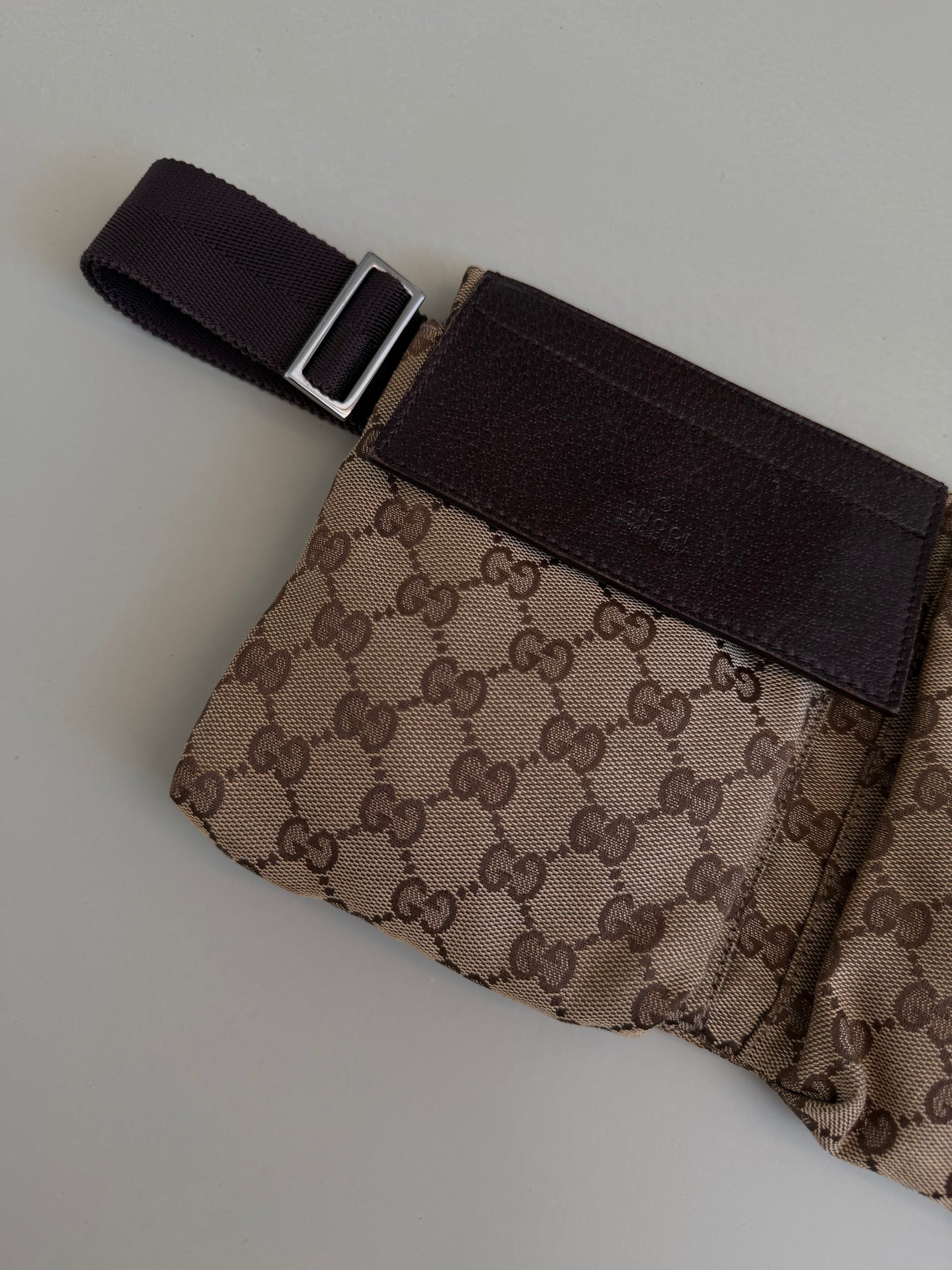 Gucci GG Brown canvas belt bag