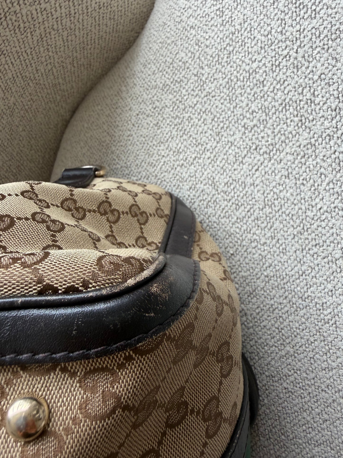 Gucci Monogram Boston – GG Canvas med Web Stripe