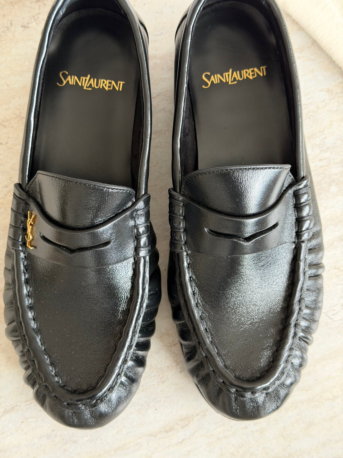 Saint Laurent Le Loafer Cassandre – Black / Gold