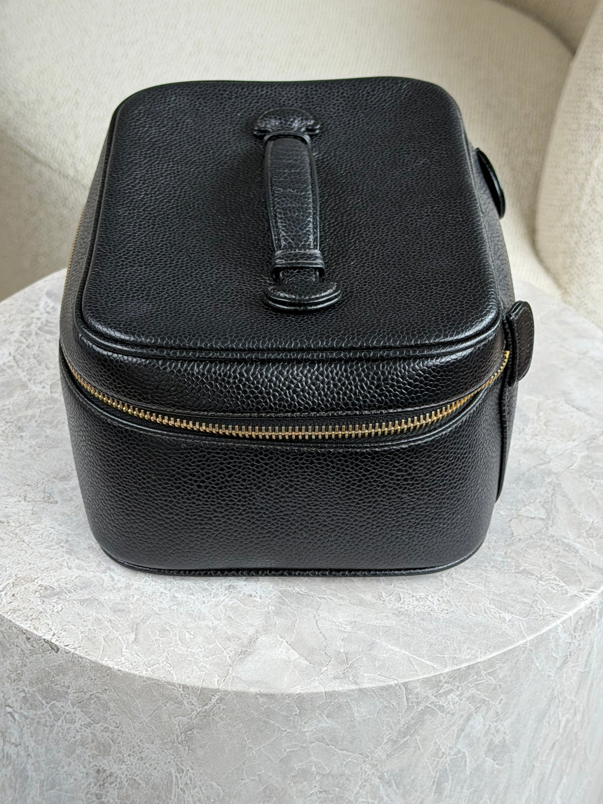 Chanel Caviar Vanity Case Cosmetic Black