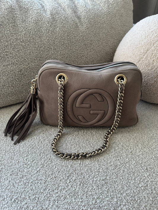 Gucci Soho Taupe Suede