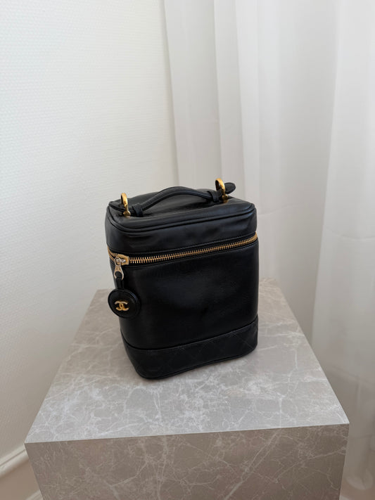Chanel Black Leather Vanity Bag
