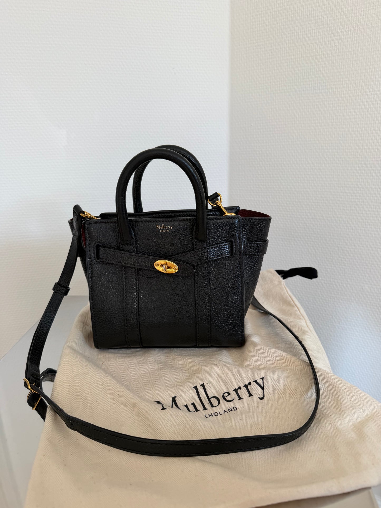 Mulberry Black Mini Zipped Bayswater
