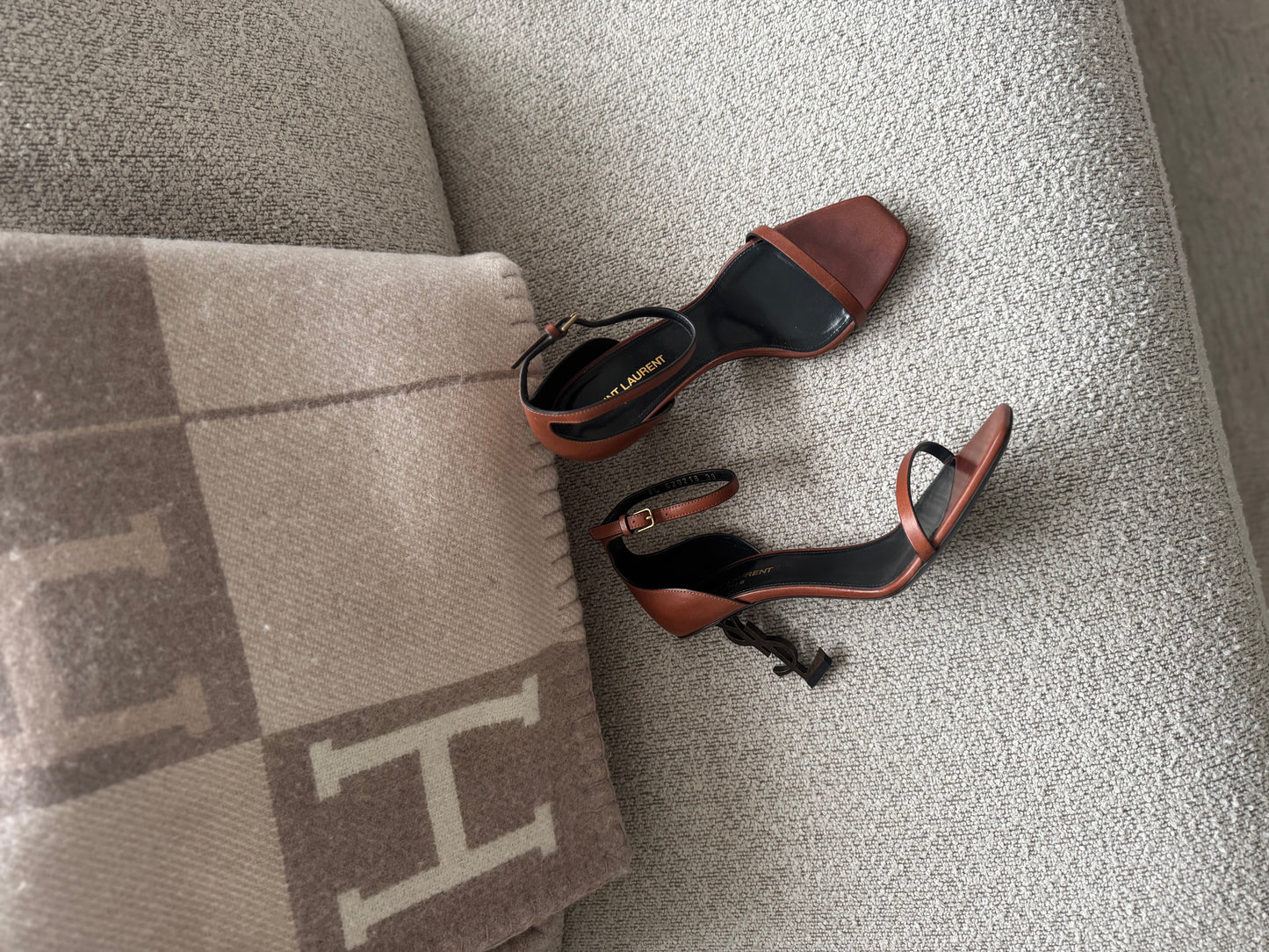 Saint Laurent Opyum heels cognac/brown leather – 39