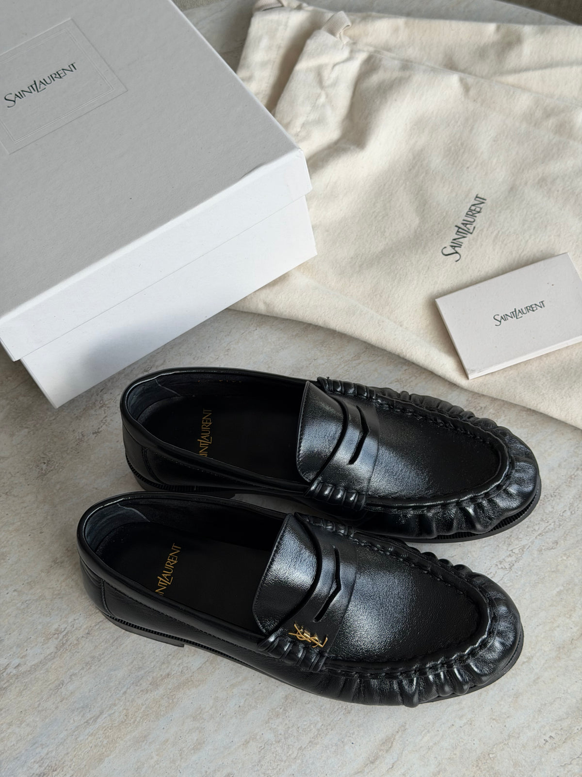 Saint Laurent Le Loafer Cassandre – Black / Gold
