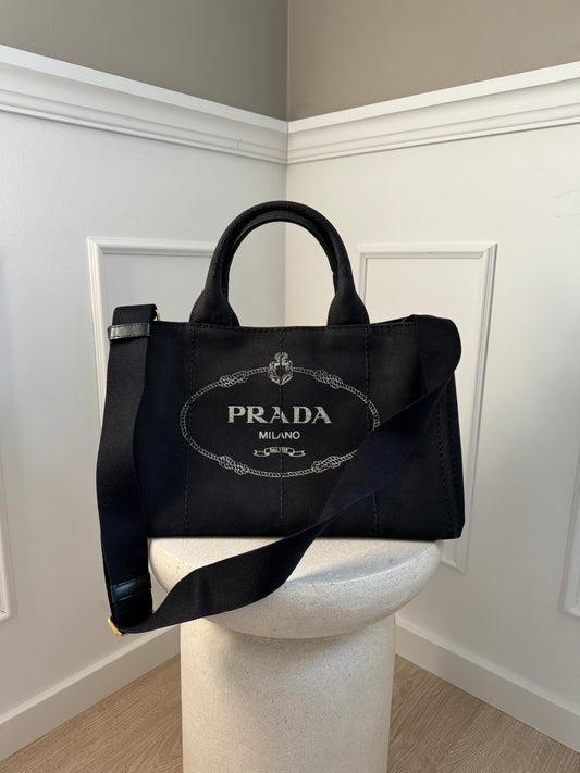 Prada Canapa cotton Black Bag