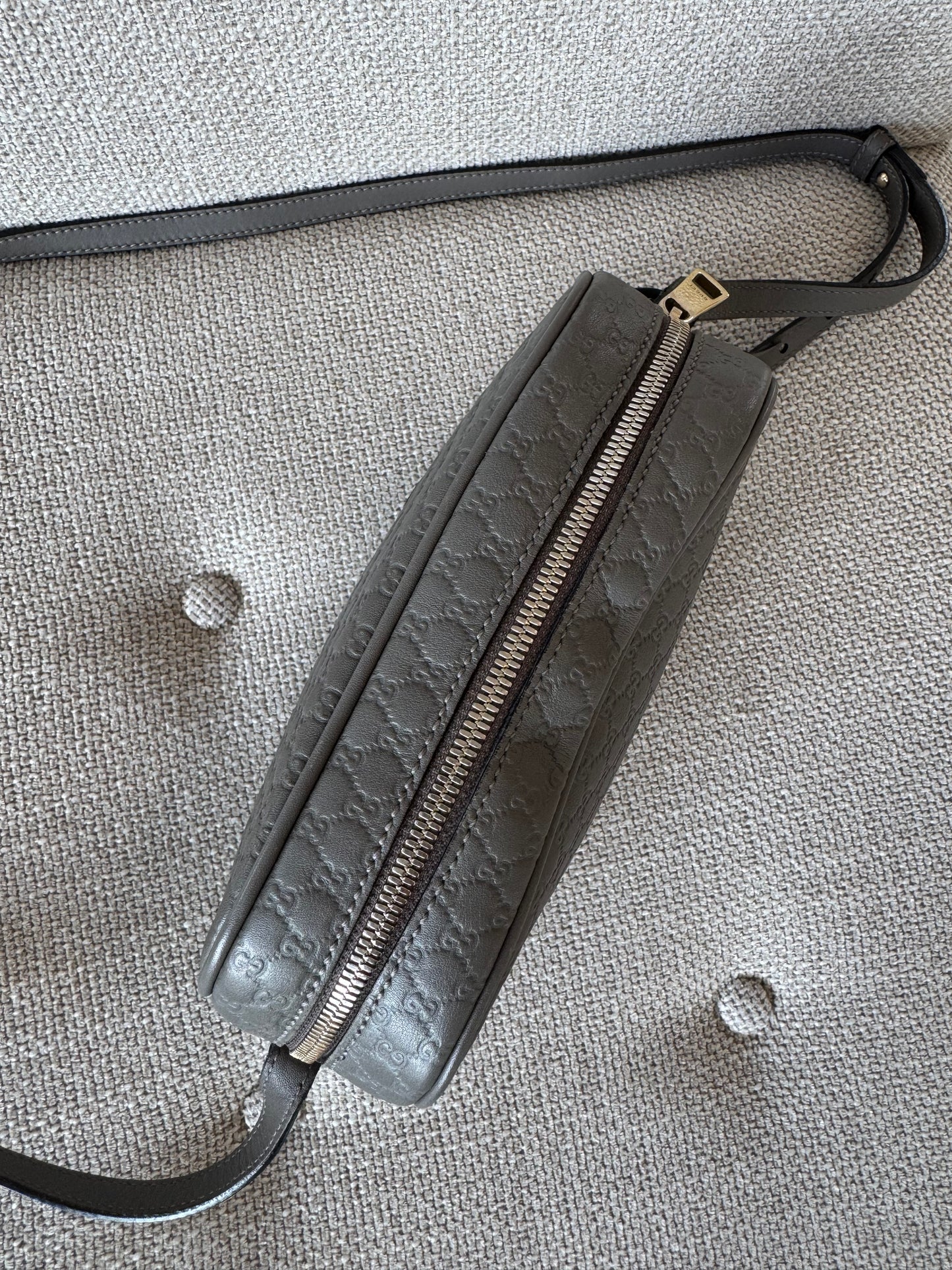 Gucci Taupe grey Guccisma Bree crossbody