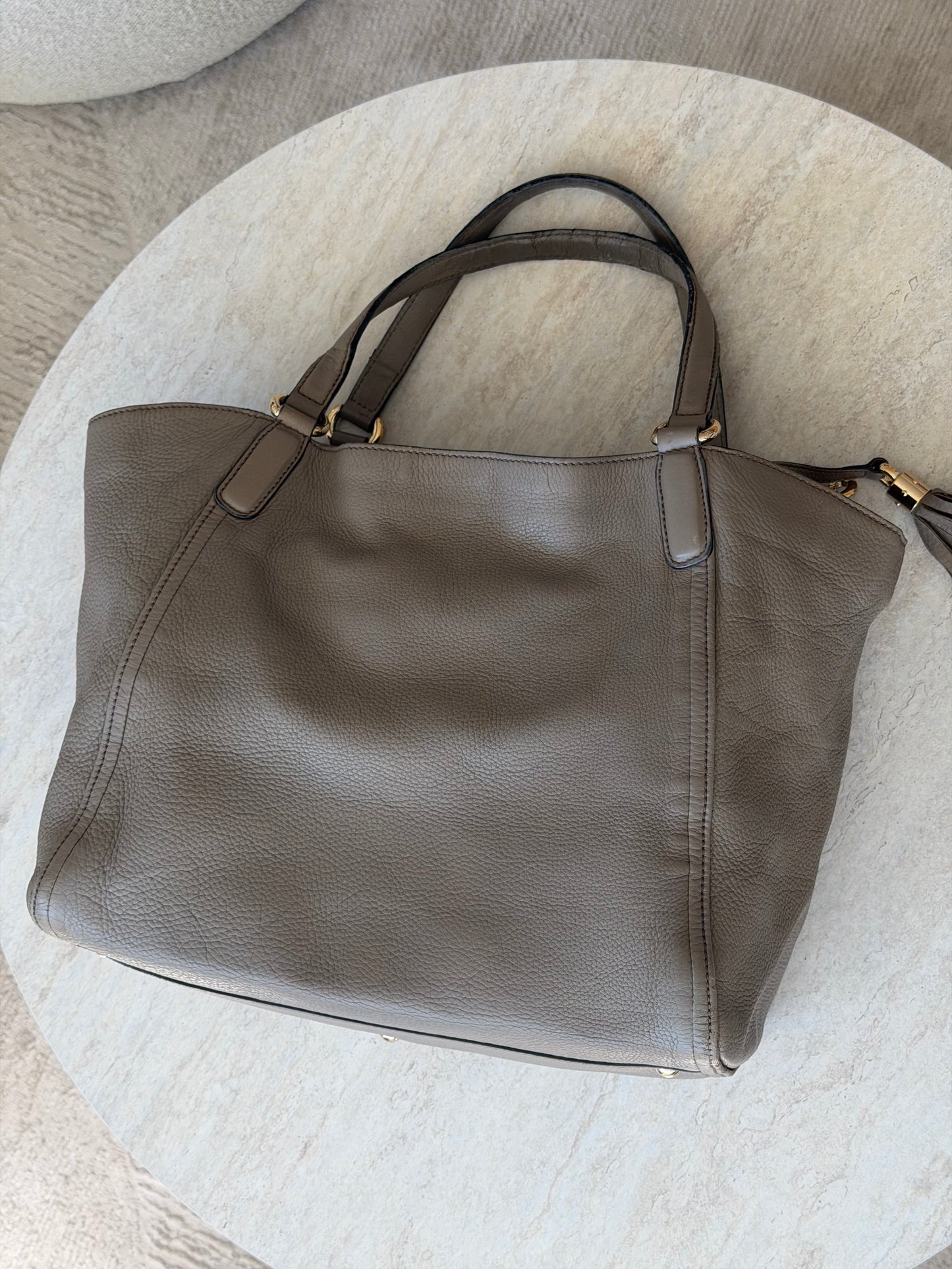 Gucci Soho Leather Taupe Tote